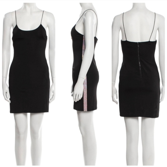 Alice + Olivia Black Mini Dress with Silver Accents - Picture 15 of 16